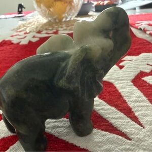 Elegant Green Jade Elephant Carving